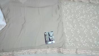 Beige Embroidered Nylon Mono Net Saree With Blouse 2
