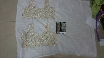 Beige Embroidered Nylon Mono Net Saree With Blouse 3