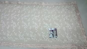 Beige Embroidered Nylon Mono Net Saree With Blouse 4