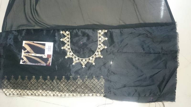 Black Embroidered Georgette Saree With Blouse