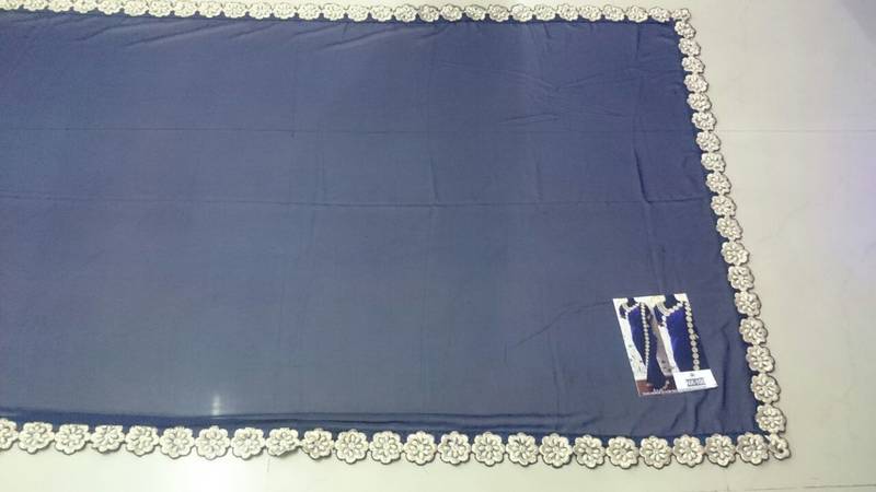 Blue Embroidered Georgette Saree With Blouse