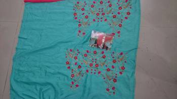 Red Embroidered Georgette Saree With Blouse 2