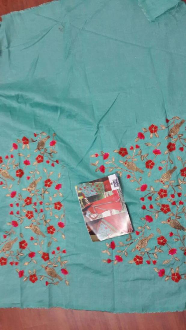 Red Embroidered Georgette Saree With Blouse