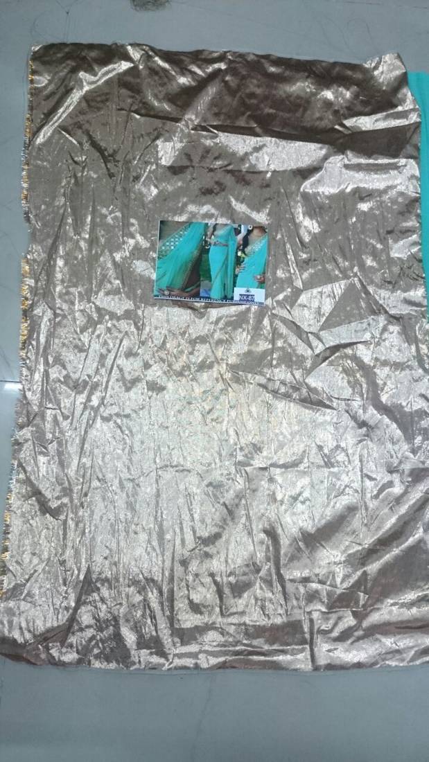 Cyan Embroidered Georgette Saree With Blouse