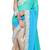 light_blue embroidered georgette saree With Blouse