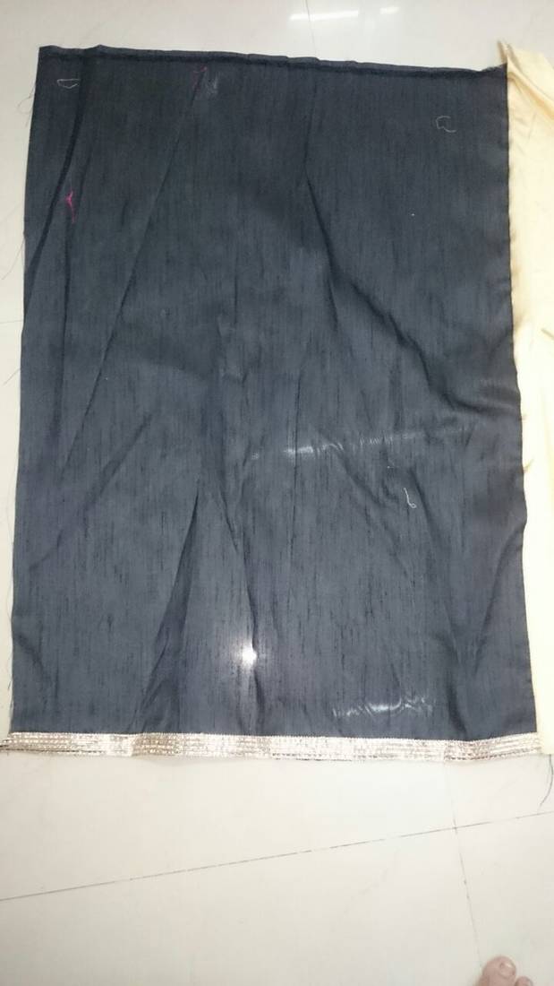 Golden Embroidered Nylon Silk Saree With Blouse