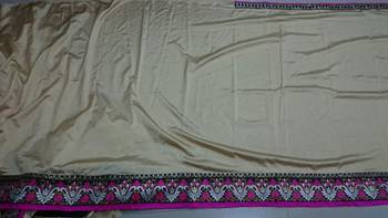 Golden Embroidered Nylon Silk Saree With Blouse 4