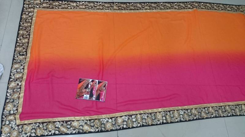 Multi Color Embroidered Georgette Saree With Blouse