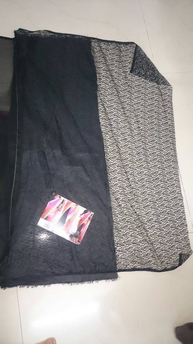 Black And Pink Embroidered Georgette Saree With Blouse