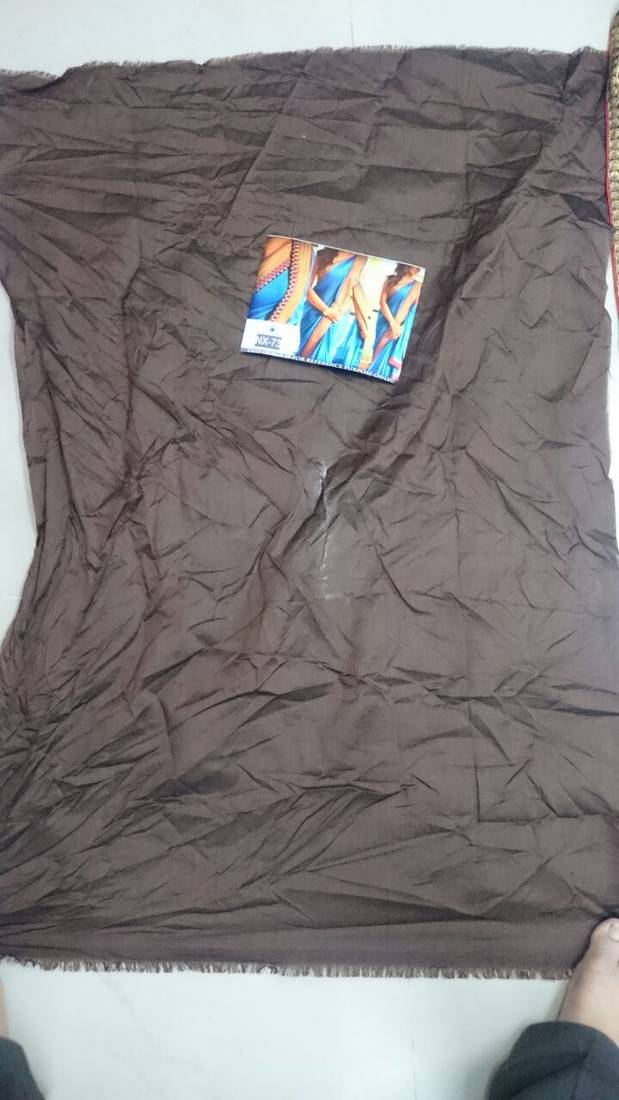 Blue Embroidered Paper Silk Saree With Blouse