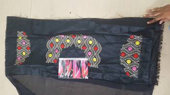 Black And Pink Embroidered Georgette Saree With Blouse 2