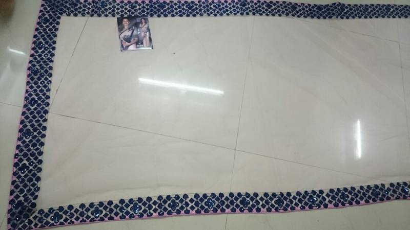 Pink Embroidered Net Saree With Blouse