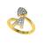 ALPHABET A HEART SHAPE  Gold And Rhodium Plated RING