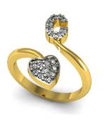 Alphabet C Love Heart Shape Valentine  Gold Plated RING
