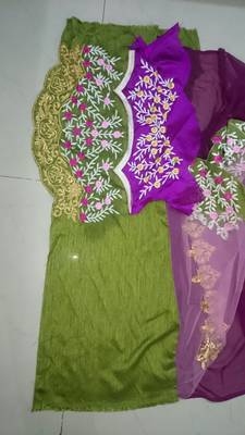 Rani Pink Embroidered Georgette Saree With Blouse 3