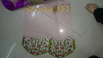 Rani Pink Embroidered Georgette Saree With Blouse 4