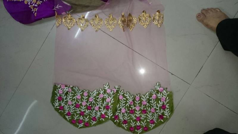 Rani Pink Embroidered Georgette Saree With Blouse