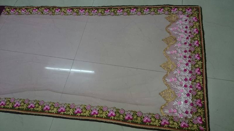 Rani Pink Embroidered Georgette Saree With Blouse