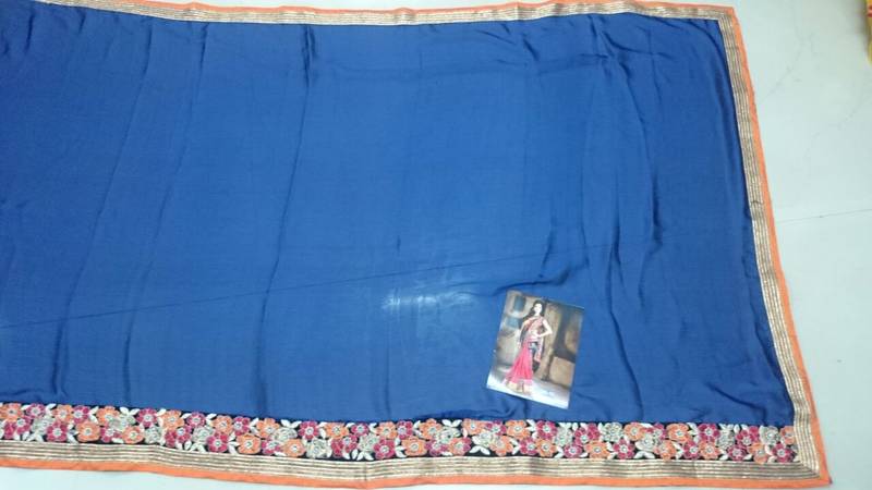 Multi Color Embroidered Georgette Saree With Blouse