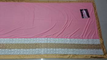 Pink Embroidered Georgette Saree With Blouse 2