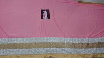 Pink Embroidered Georgette Saree With Blouse 3
