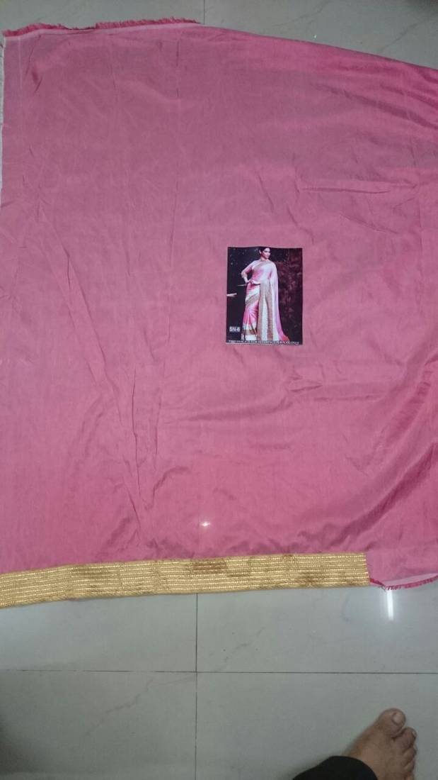 Pink Embroidered Georgette Saree With Blouse