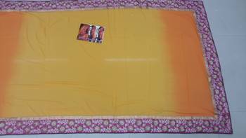 Yellow And Black Embroidered Georgette Saree With Blouse 3