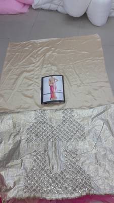 Pink And Cream Embroidered Net Saree With Blouse 3