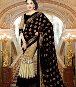Black Embroidered Georgette Saree With Blouse