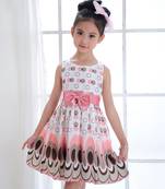 New arrival designer Peach Pink american crepe partywear casual kids frocks kids dress kids wear
