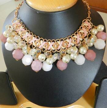 Pink Bohemia Crystal Pearl Necklace 2
