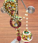 Celebrity royal collection kundan pearl chand bali earring