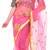 Pink embroidered Net saree With Blouse Piece 