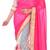 Pink embroidered georgette saree With Blouse Piece