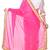Pink embroidered georgette saree With Blouse Piece