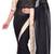 black plain georgette saree With Blouse Piece