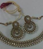 Traditional Kundan Necklace set with Designer Pearl Earings