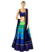 Designer Multi Color Banglori Fabric Un-stitched Lehenga Choli With Chiffon Dupatta Material.