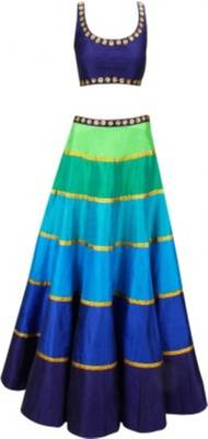Designer Multi Color Banglori Fabric Un-stitched Lehenga Choli With Chiffon Dupatta Material. 3