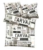 White  And  Black Polyester Messenger Print Single Bed  Ac Quilt