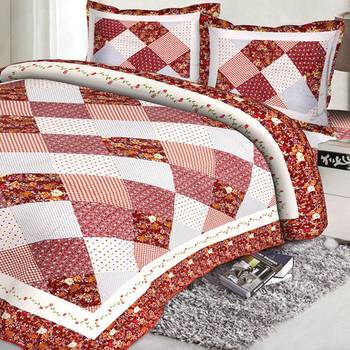 Multicolor Cotton Contemporary Print Double Bed Cover 1