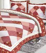 Multicolor Cotton Contemporary Print Double Bed Cover