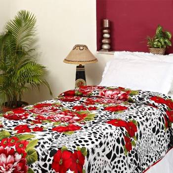 Leopard And Floral Print  Soft Poly Cotton Single Comforter 1