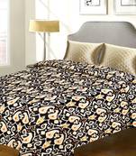 Black Cotton Ultimate Textured Katha Work Double Bed Cover