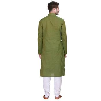 Green Men's Full Sleeve kurta pajama 3