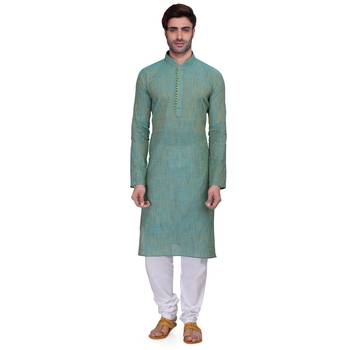 Blue Men's Full Sleeve kurta pajama 1