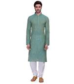 Blue Men's Full Sleeve kurta pajama