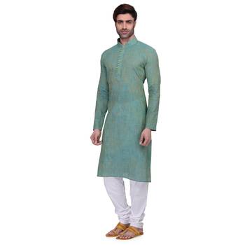 Blue Men's Full Sleeve kurta pajama 2