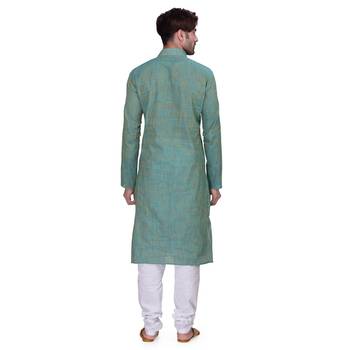 Blue Men's Full Sleeve kurta pajama 3