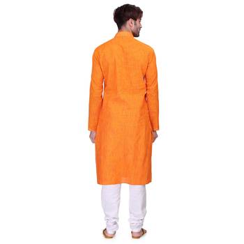 Orange Men's Full Sleeve kurta pajama 3